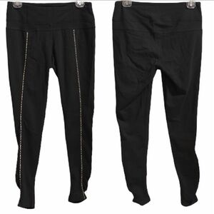 Lucy leggings Powermax athletic wear ruched stripe exercise leggings black white